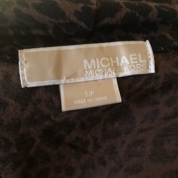 Michael Kors Cowl Neck Leopard Print Top - Picture 2 of 2